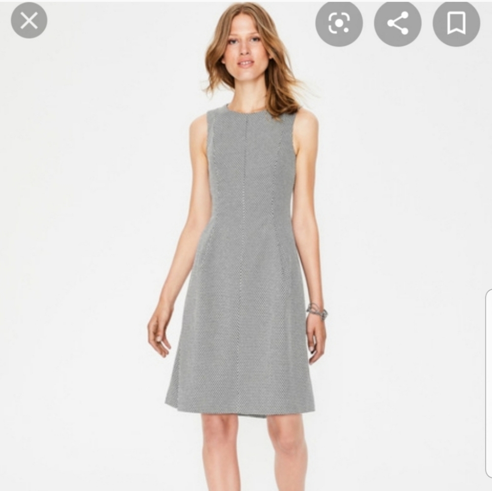 BODEN Black & White Canonbury Shift Dress